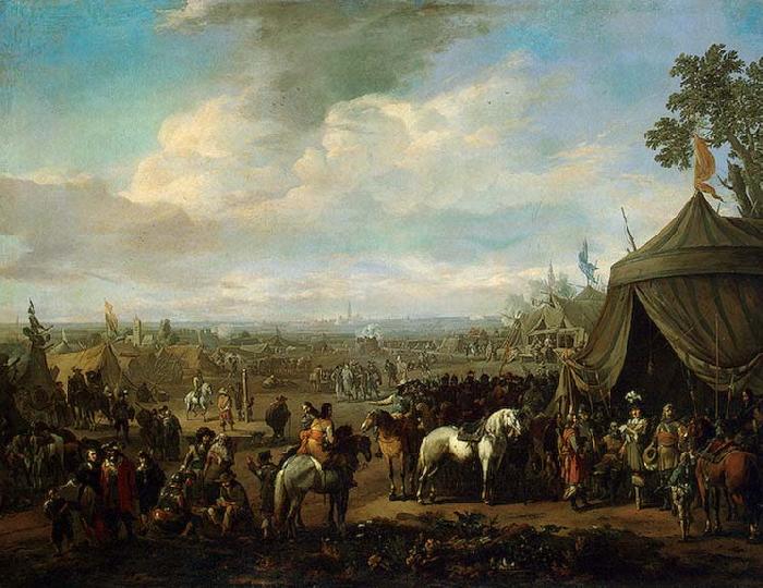 Johannes Lingelbach Flemish Town Sieged by the Spanish Soldiers Sweden oil painting art